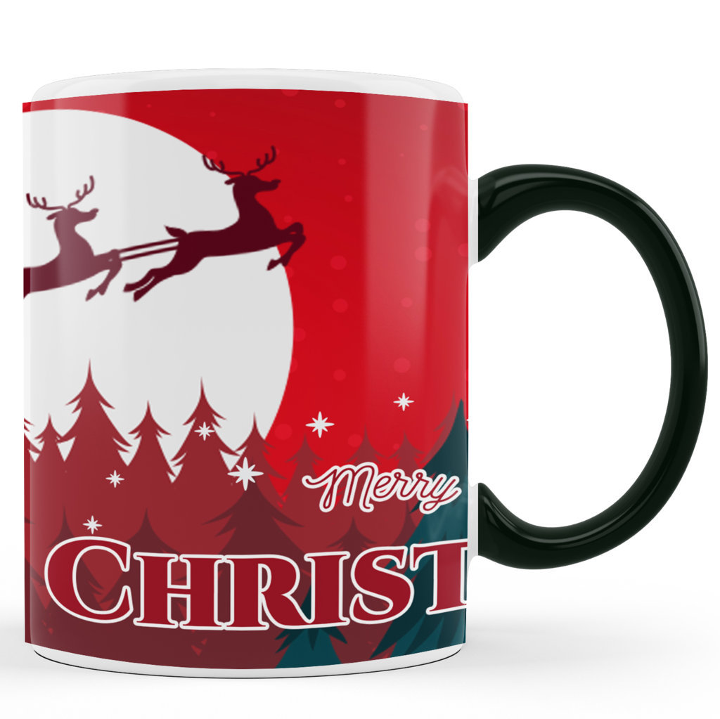 Printed Ceramic Coffee Mug | Merry Christmas – Red |Merry Christmas Day Mug | 325 Ml 